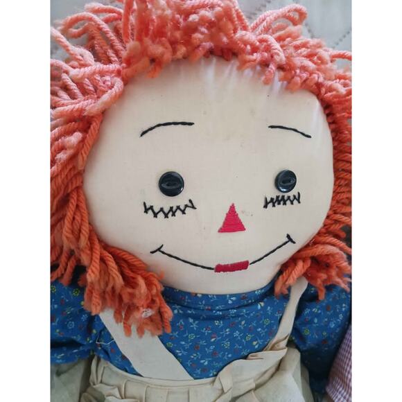 Pair of Vintage Raggedy Ann and Andy Rag Dolls - Picture 2 of 9